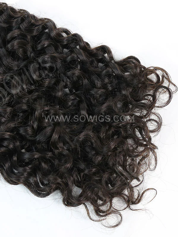 4 Bundles with Lace Closure Italian Curly Human Virgin Hair 