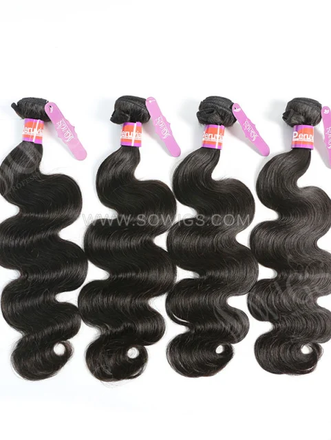 4 Bundles with Lace Closure Body Wave Human Virgin Hair 