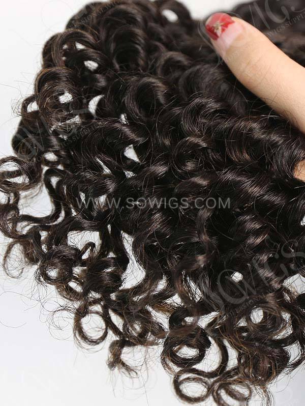 4 Bundles with Lace Closure Brazilian Deep Curly Human Virgin Hair 