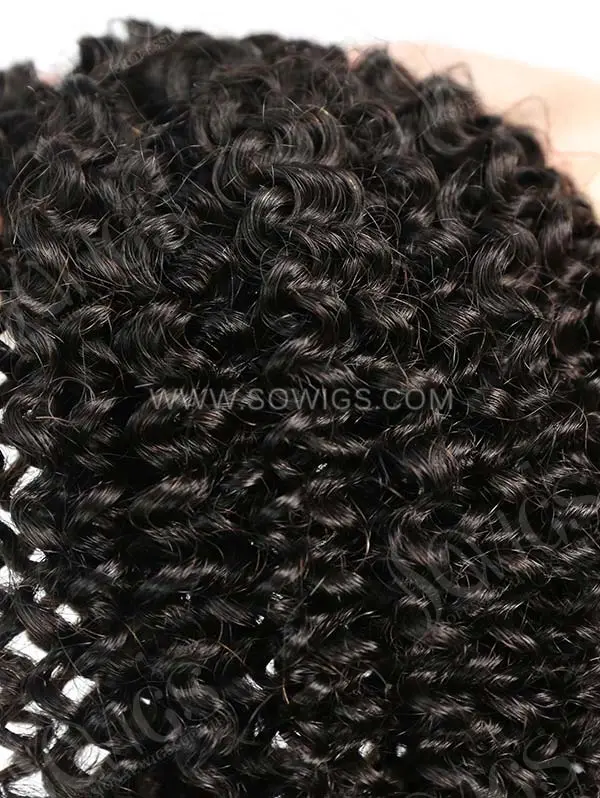 4 Bundles with Lace Closure Brazilian Kinky Curly Human Virgin Hair 