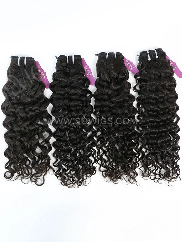 4 Bundles with Lace Closure Italian Curly Human Virgin Hair 