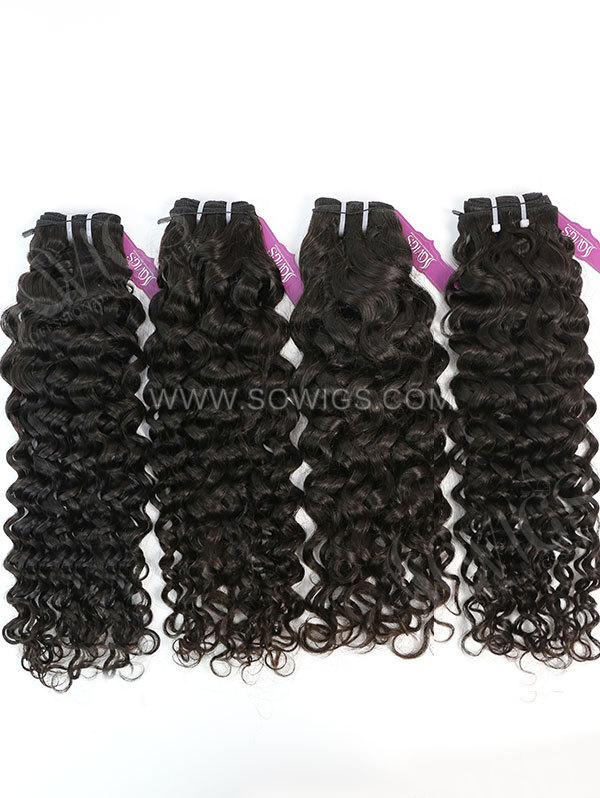 4 Bundles with Lace Closure Brazilian Italian Curly Human Virgin Hair 