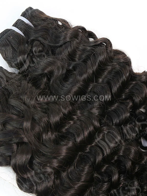 4 Bundles with Lace Closure Italian Curly Human Virgin Hair 