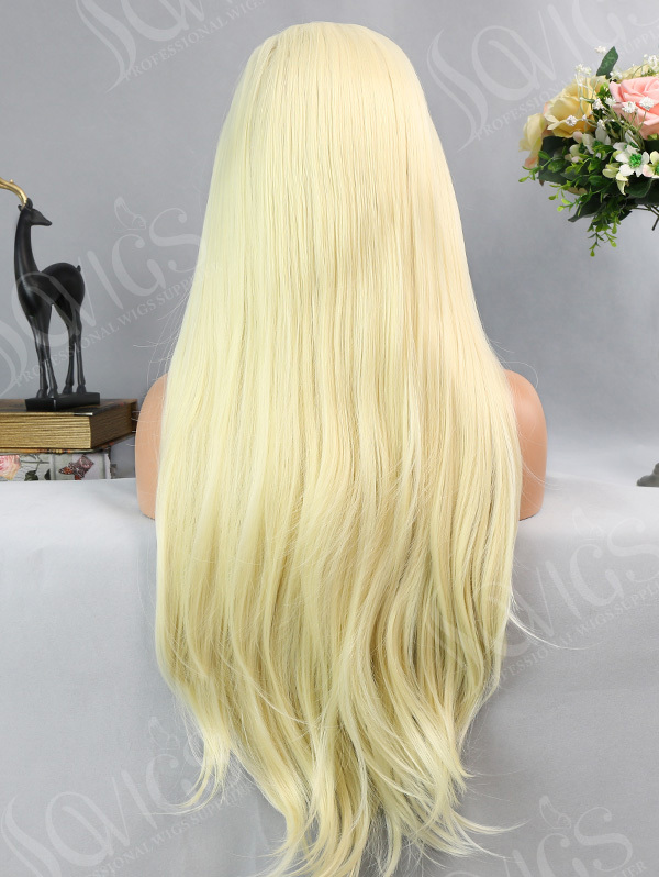 Synthetic Lace Front Wig Straight Noble Blonde Color Hair