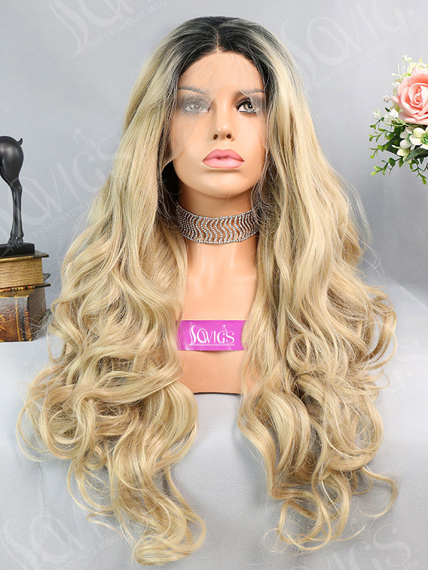 Synthetic Lace Front Wig Wave Beauty Blonde Color Hair