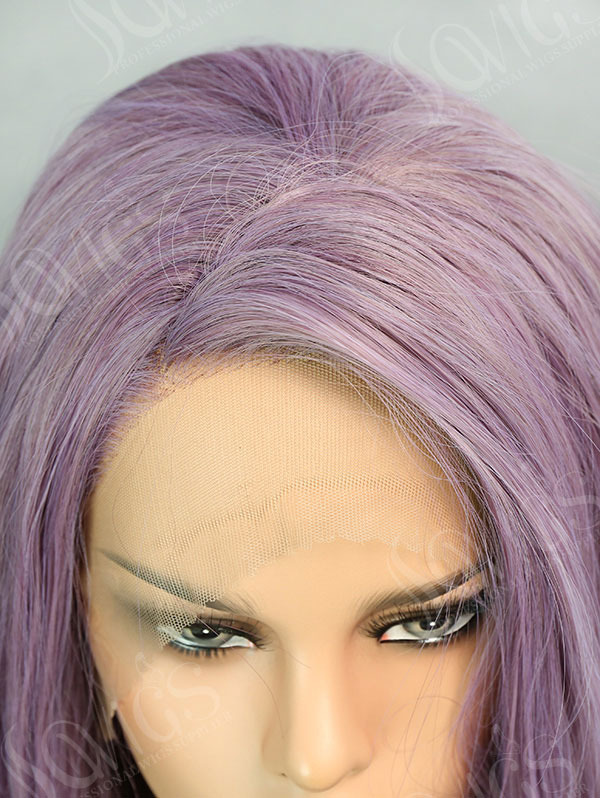 Synthetic Lace Front Wig Wave Lila Purple Color Hair