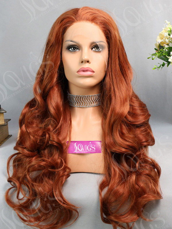 Synthetic Lace Front Wig Wave Sunset Color Hair