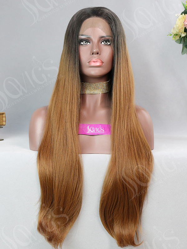 Synthetic Lace Front Wig Straight Hot Mocha Latte Color Hair