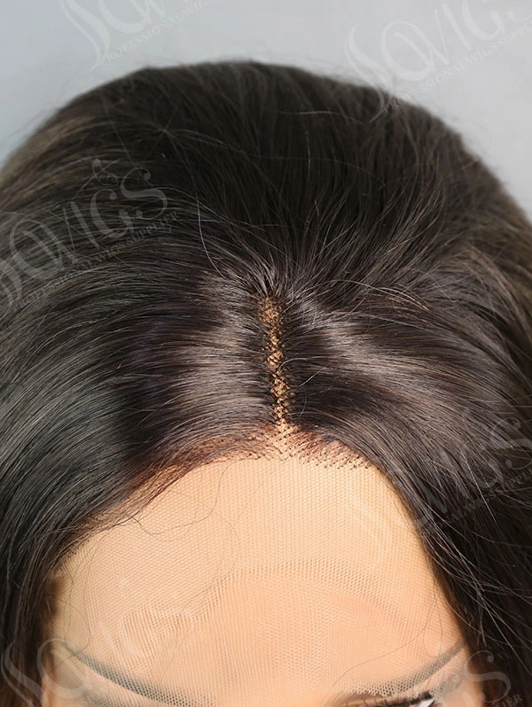 Synthetic Lace Front Wig Wave Highlight Brown Ombre Color Hair