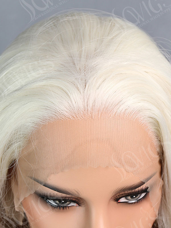 Synthetic Lace Front Wig Wave Platinum Blonde Color Hair
