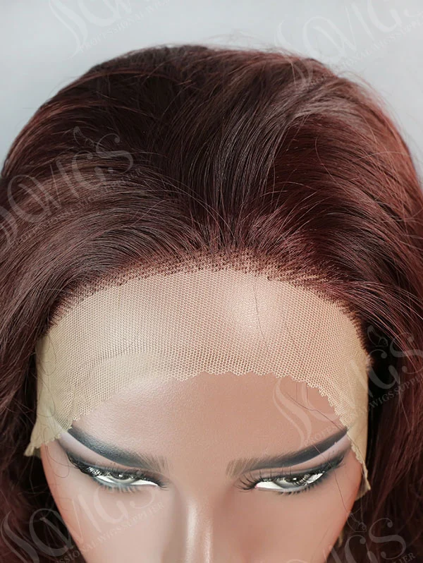 Synthetic Lace Front Wig Wave Brown Color Hair