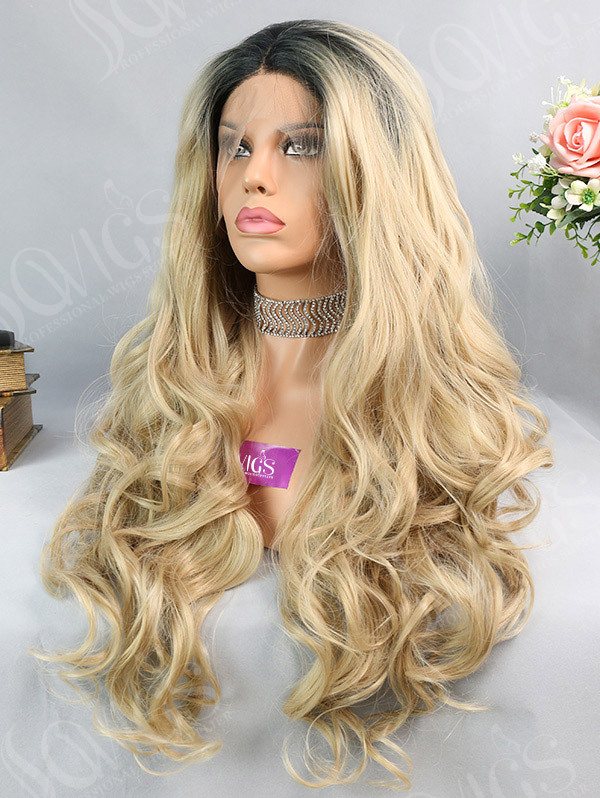 Synthetic Lace Front Wig Wave Beauty Blonde Color Hair