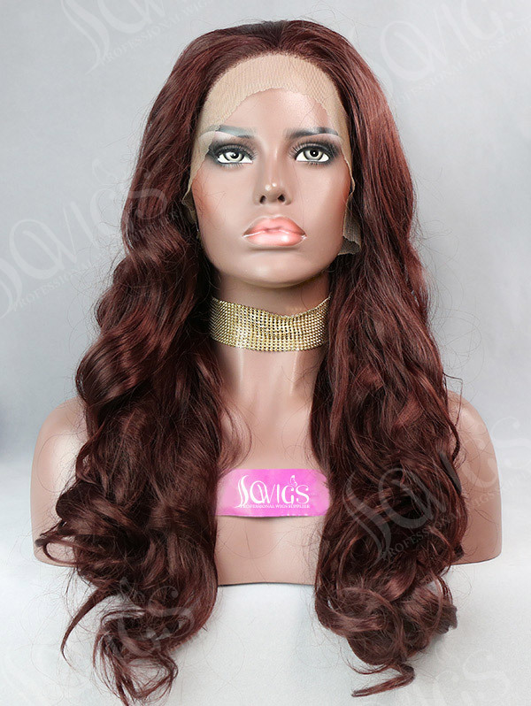 Synthetic Lace Front Wig Wave Brown Color Hair