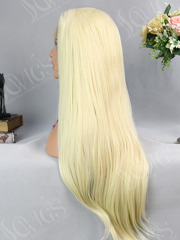 Synthetic Lace Front Wig Straight Noble Blonde Color Hair