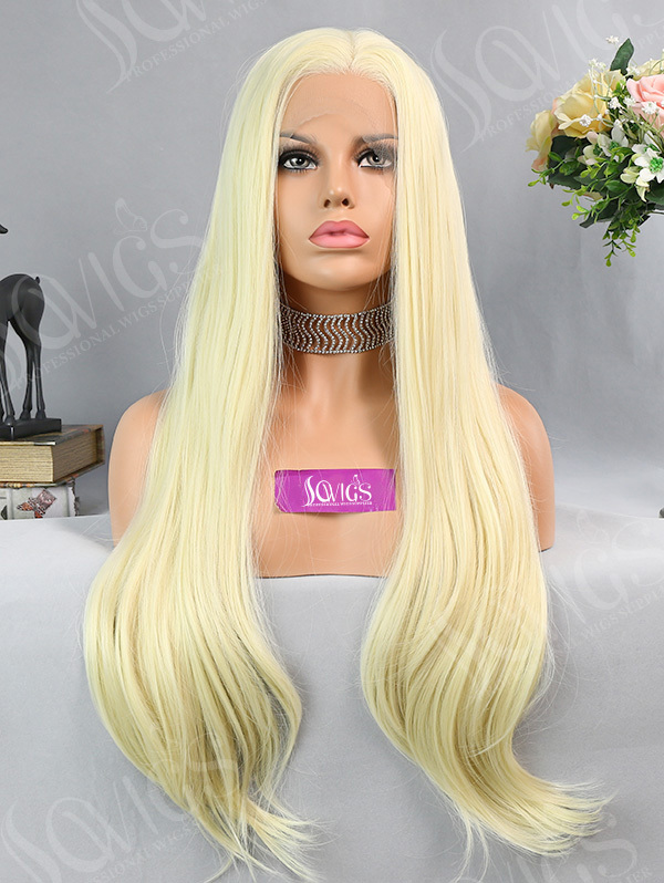 Synthetic Lace Front Wig Straight Noble Blonde Color Hair