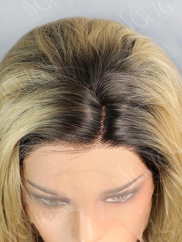 Synthetic Lace Front Wig Wave Ombre Blonde Color Hair