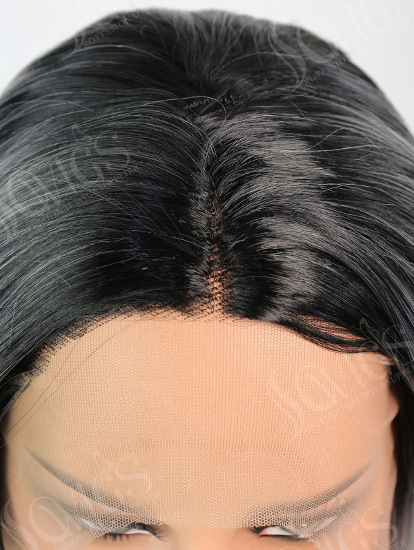 Synthetic Lace Front Wig Straight Light Grey Ombre Color Hair