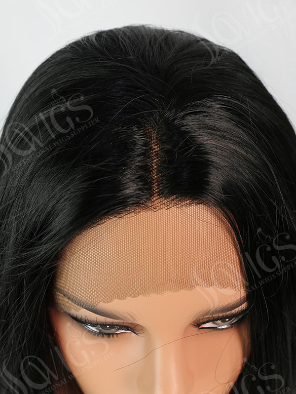 Synthetic Lace Front Wig Straight Ombre Grey Color Hair