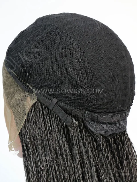 Synthetic Lace Front Wig Black Color Braids Hair