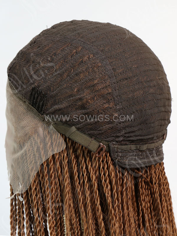 Synthetic Lace Front Wig Brown Color Box Braids Hair