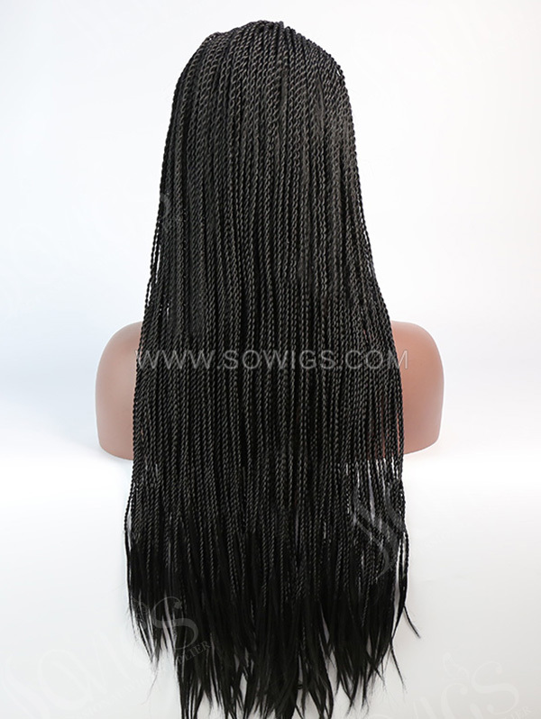 Synthetic Lace Front Wig 1B Color Box Braids Hair