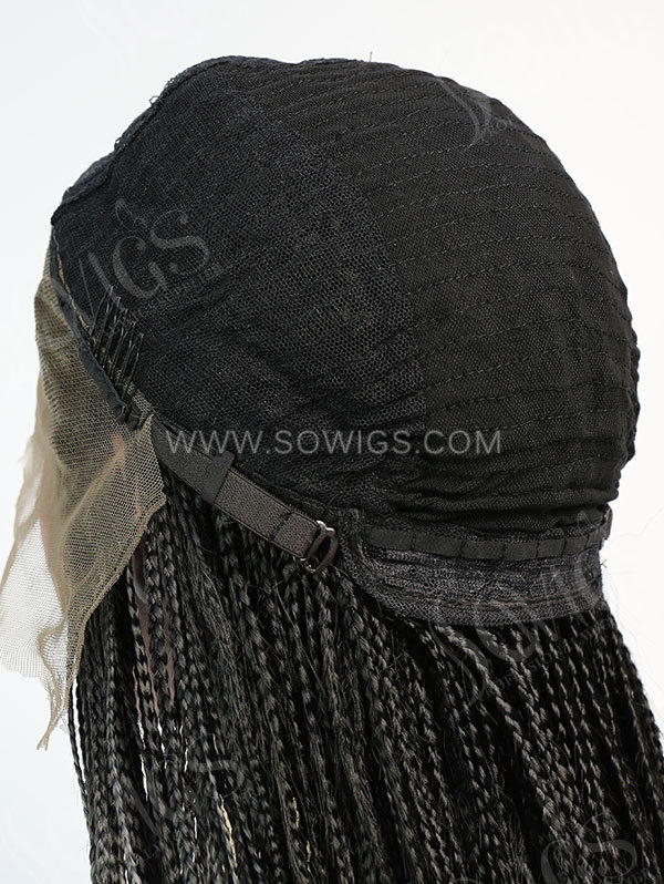 Synthetic Lace Front Wig Ombre Grey Color Box Braids Hair