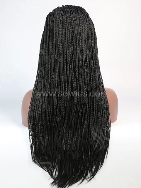 Synthetic Lace Front Wig Black Color Braids Hair