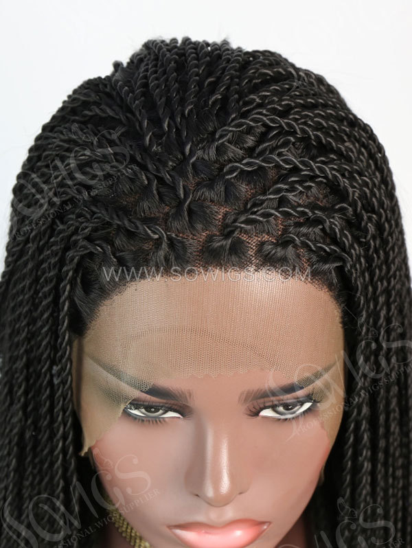 Synthetic Lace Front Wig 1B Color Box Braids Hair