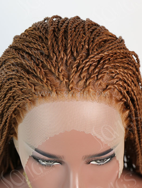 Synthetic Lace Front Wig Brown Color Box Braids Hair