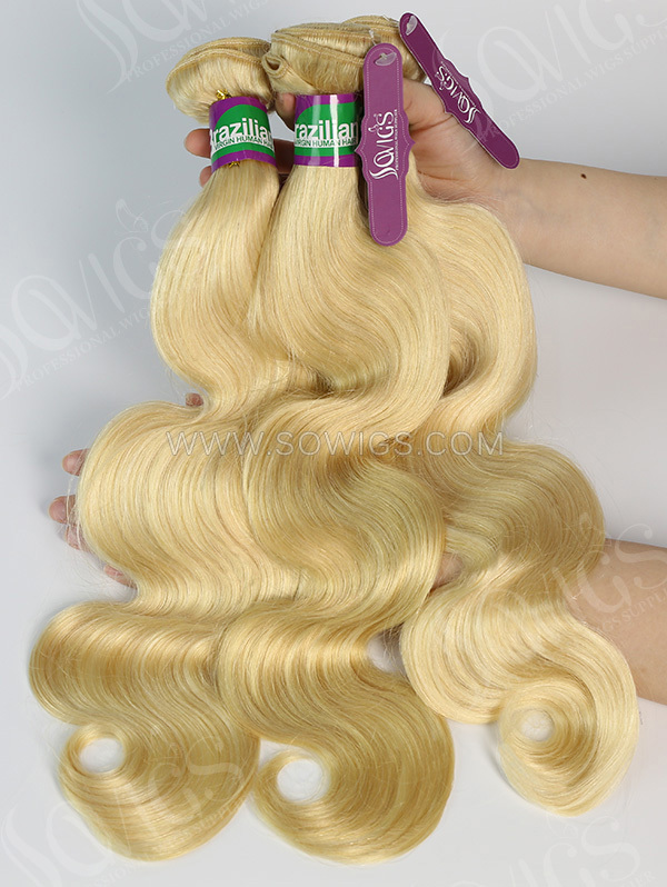 3 Bundles with Lace Closure Brazilian 613 Color Body Wave Human Hair 