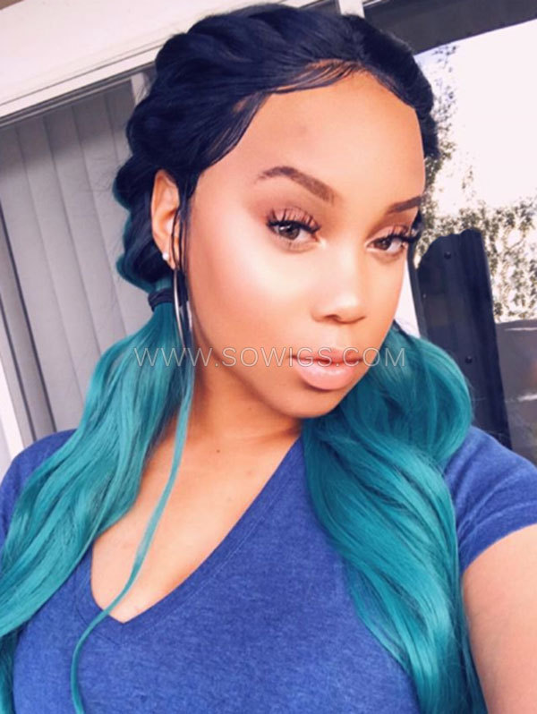 Synthetic Lace Front Wig Wave Magical Mermaid Color Hair