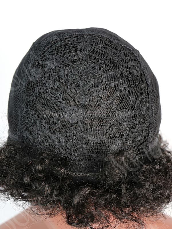 150% Density Lace Front Wig Short Bob Small Curly Human Hair