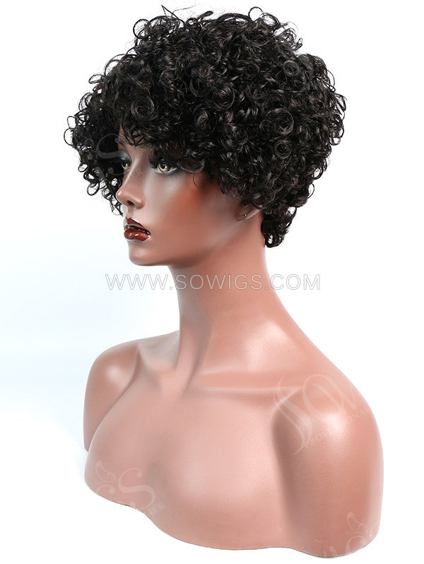 150% Density Lace Front Wig Short Bob Curly Human Hair