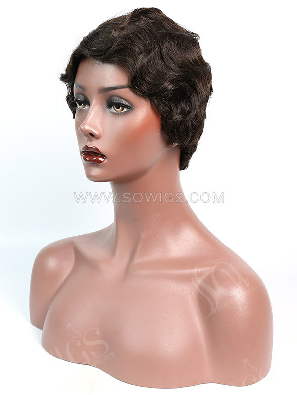 150% Density Lace Front Wig Short Bob Wave Human Hair