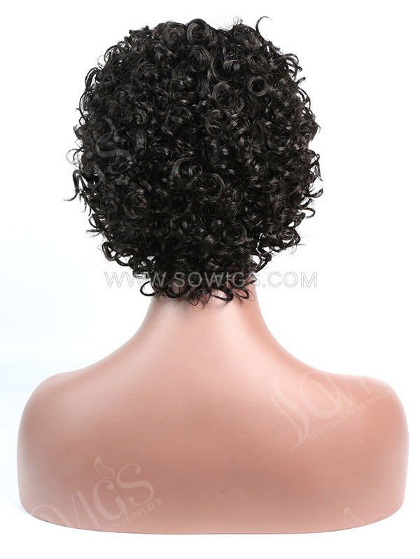 150% Density Lace Front Wig Short Curly Human Hair