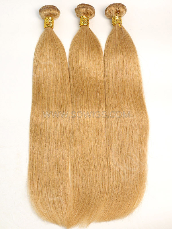 1 Bundle Brazilian #27 Color Straight Human Hair 