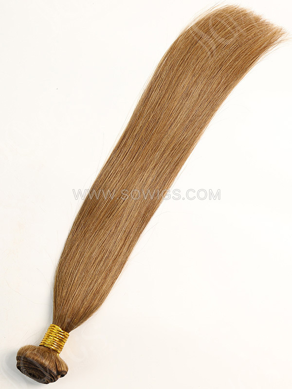 1 Bundle Brazilian #6 Color Straight Human Hair Double Welf Hair Extension