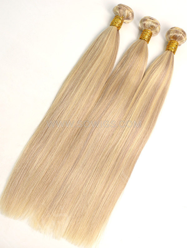 1 Bundle Brazilian #P18/613 Color Straight Human Hair 