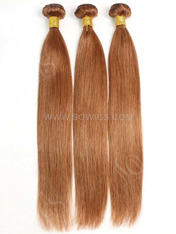 1 Bundle Brazilian #30 Color Straight Human Hair 