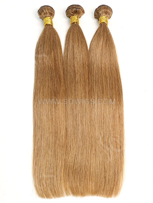 1 Bundle Brazilian #8 Color Straight Human Hair 