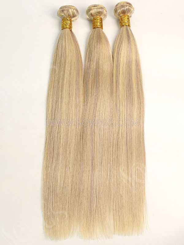 1 Bundle Brazilian #P18/613 Color Straight Human Hair 