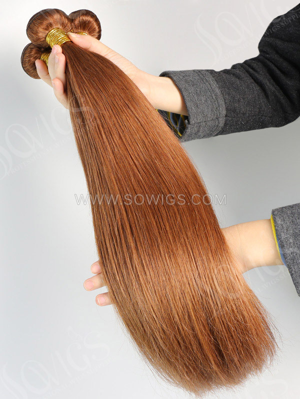 1 Bundle Brazilian #30 Color Straight Human Hair 