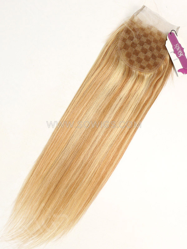 4*4 Lace Closure Brazilian #P10/24 Color Straight Human Hair