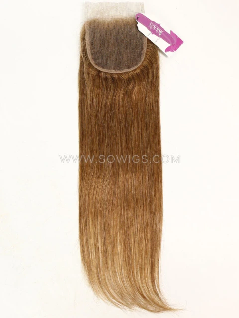 4*4 Lace Closure Brazilian #8 Color Straight Human Hair