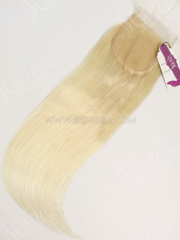 4*4 Lace Closure Brazilian #60 Color Straight Human Hair