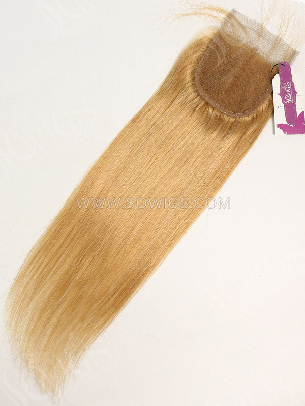 4*4 Lace Closure Brazilian #520 Color Straight Human Hair