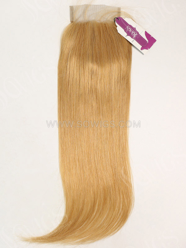 4*4 Lace Closure Brazilian #520 Color Straight Human Hair