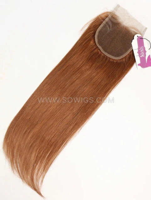 4*4 Lace Closure Brazilian #30 Color Straight Human Hair