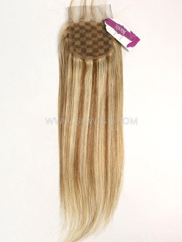 4*4 Lace Closure Brazilian #P8/613 Color Straight Human Hair