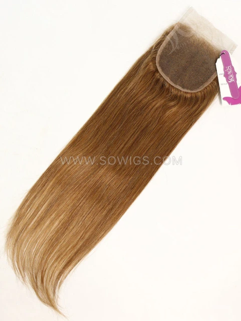 4*4 Lace Closure Brazilian #8 Color Straight Human Hair